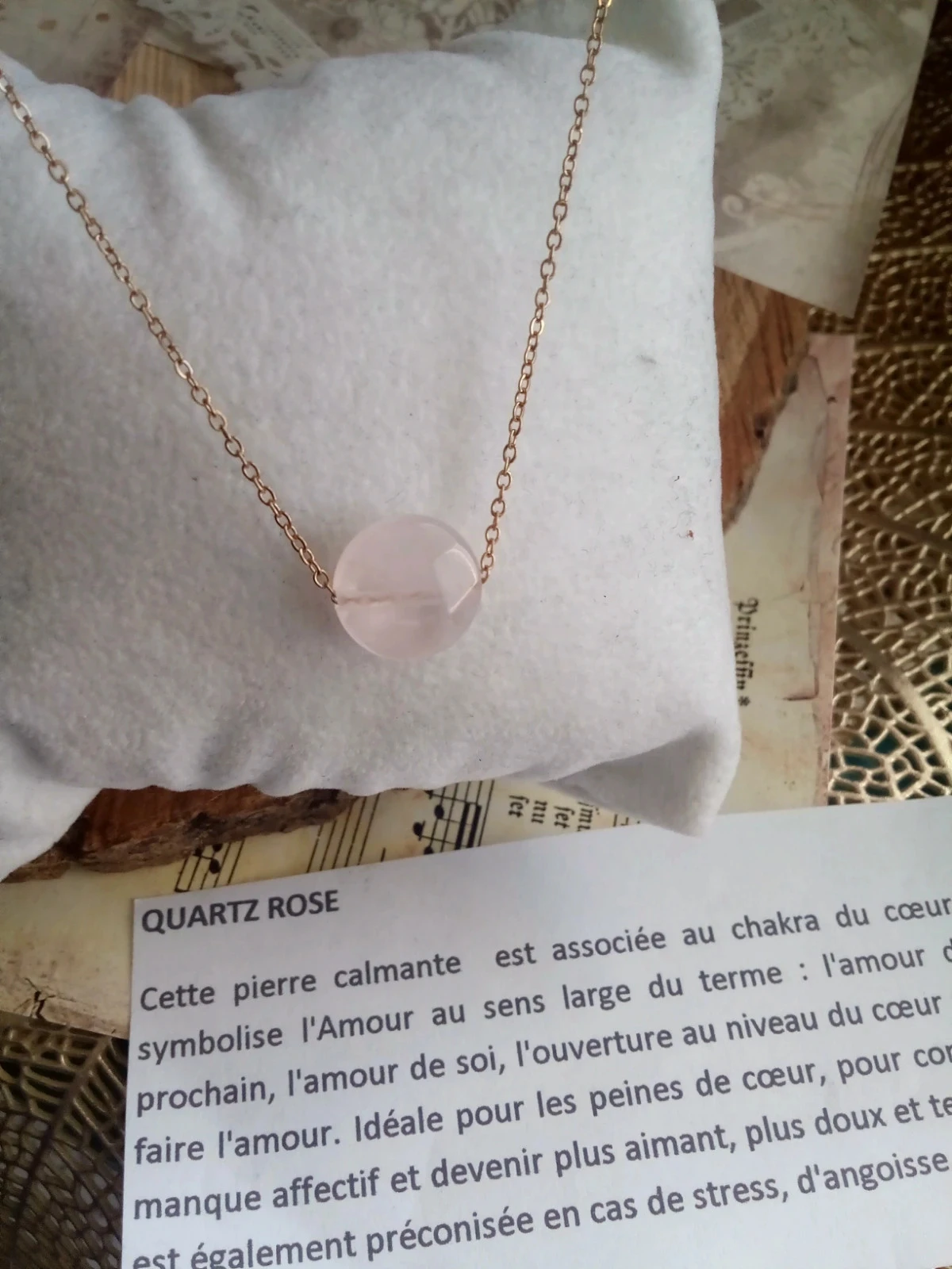 Collier de quartz rose – photo 3